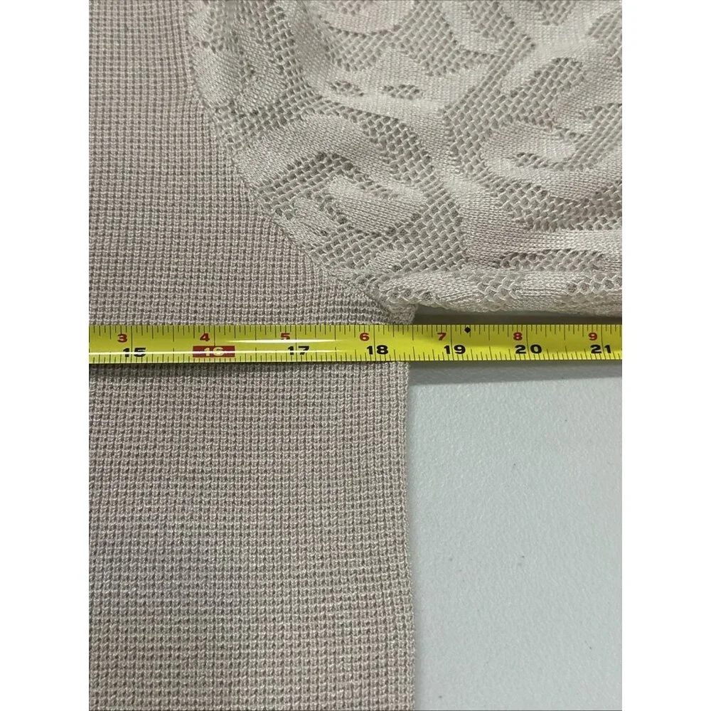 Adrianna Papell Women's Medium Crew Neck Sweater 3/4 Mesh Champagne Blush - Picture 14 of 16